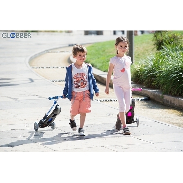 Трехколесный самокат Globber Elite SL My Free Fold Up 445 со светящимися колесами фото 37