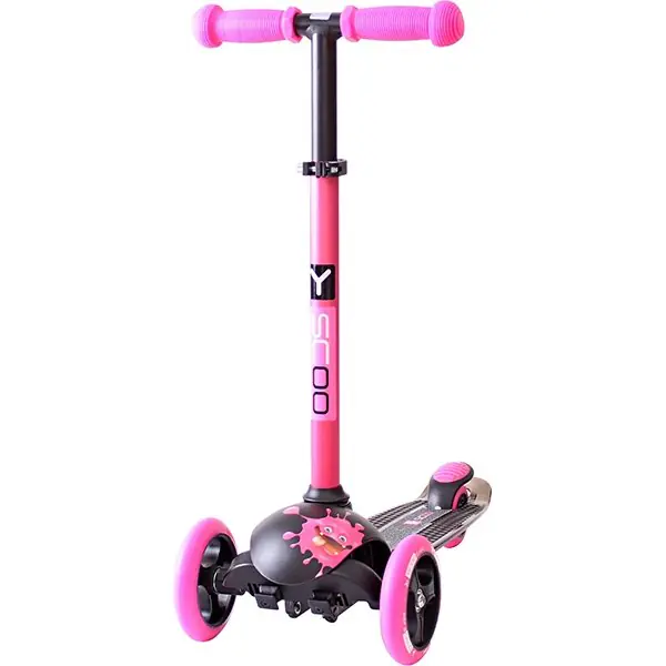 Трехколесный самокат Y-Scoo RT Trio Diamond 120 Monsters 3 высоты с блокировкой колес фото 3