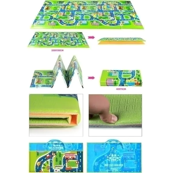 Детский развивающий коврик Mambobaby Город-книжка, 200 х 150 х 1 см, арт. 71101 фото 3