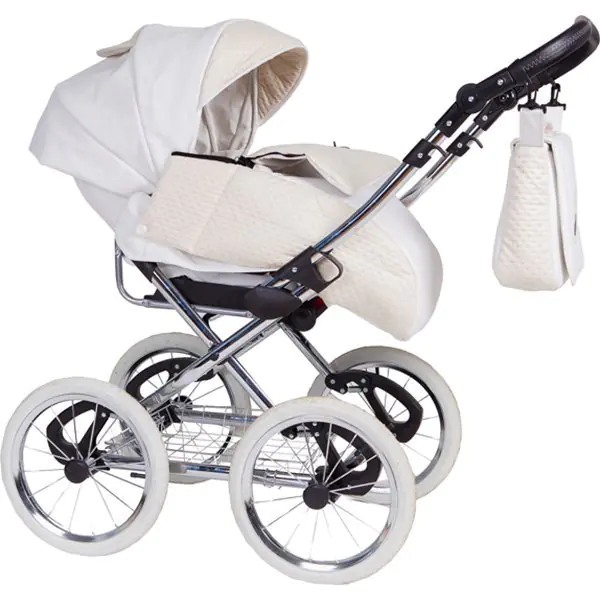 Детская коляска Nastella Luxe Eco 2 в 1, эко-кожа, шасси Black фото 4