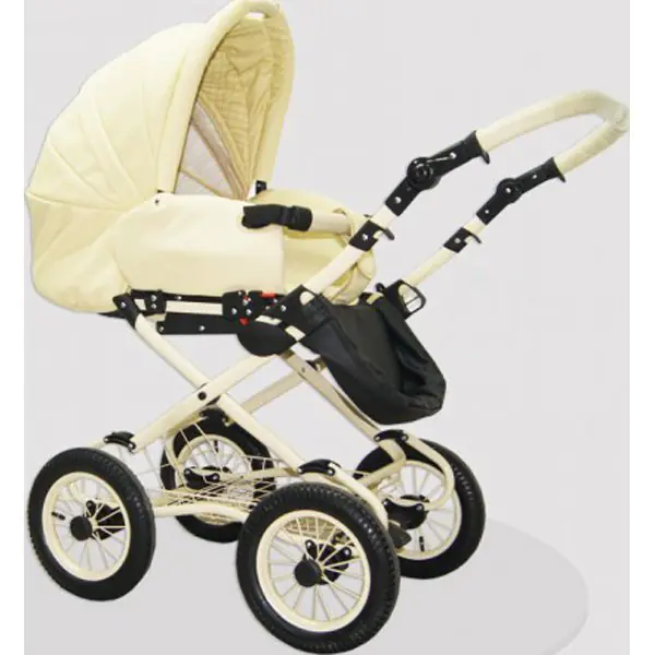 Детская коляска Esperanza Classic Leatherette 2 в 1 кожа Цвет рамы - Черный Маленькие колеса фото 2