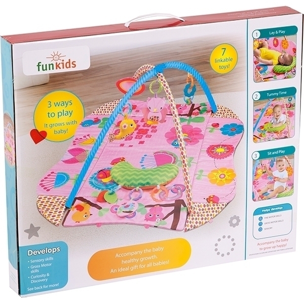 Развивающий коврик для новорожденного Funkids 3 Ways To Play с бортиками фото 11