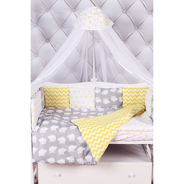 Комплект Premium в кроватку AmaroBaby Совята, 18 предметов (6+12 бортиков), бязь фото 2