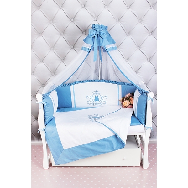Комплект постели Premium в кроватку AmaroBaby Sweet Dreams, 7 предметов, сатин - Фото