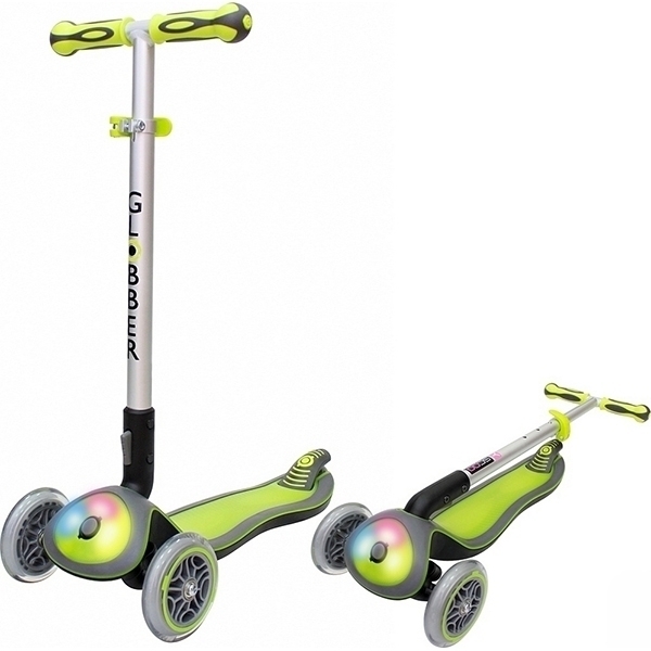 Трехколесный самокат Globber Elite F My Free Fold Up 448 со светящейся платформой - Фото
