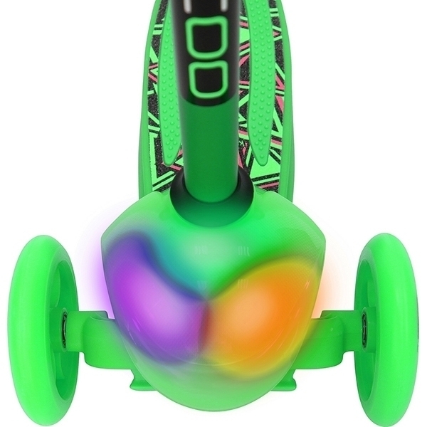 Трехколесный самокат Y-Scoo RT Trio Diamond 120 Kaleidoscope со светящейся платформой фото 16