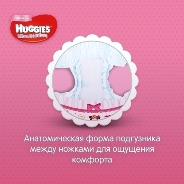Подгузники для девочек Huggies Ultra Comfort 3, 5-9 кг, 94 штуки фото 3