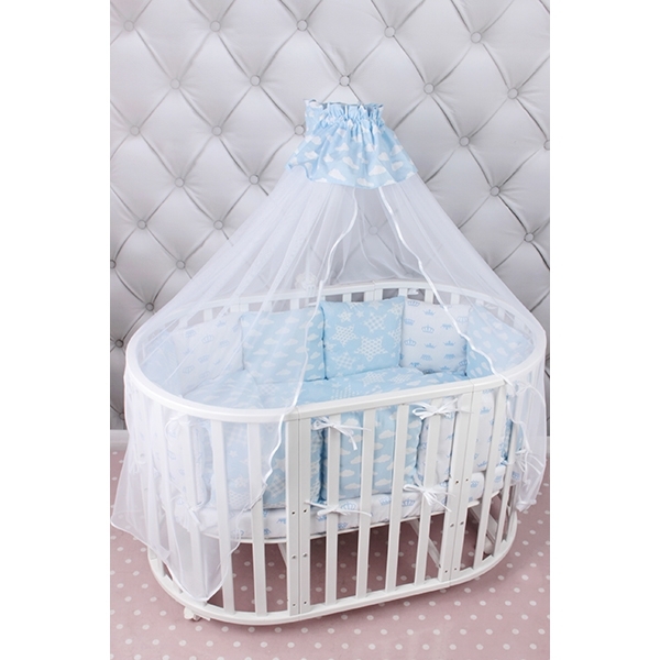 Бортик в кроватку AmaroBaby Воздушный, 12 подушек, бязь фото 3