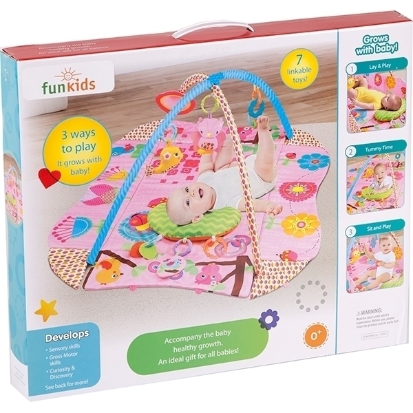 Развивающий коврик для новорожденного Funkids 3 Ways To Play с бортиками фото 12