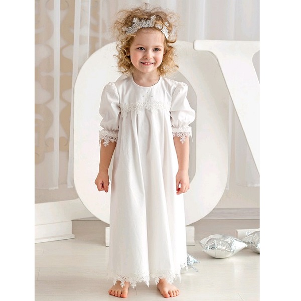 Крестильный комплект для девочки Makkaroni Kids Варвара, 2 предмета - Фото