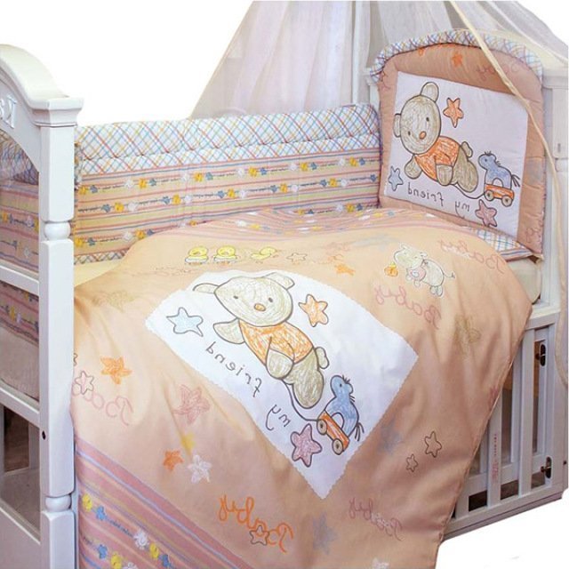 Фото Комплект в кроватку Золотой Гусь Zoo Bear 7 предметов 65х125 см, реальные фотографии клиентов | Коляски-Кроватки.Ру