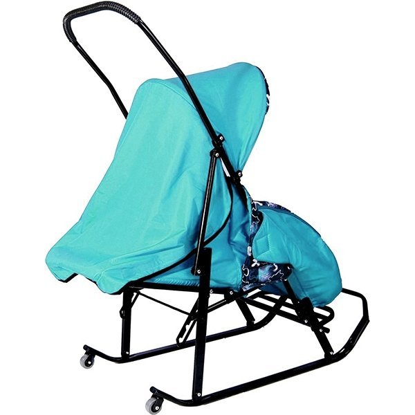 Санки-коляска RT Шустрик-Имго-6 на колесиках с горизонтальным положением спинки фото 7