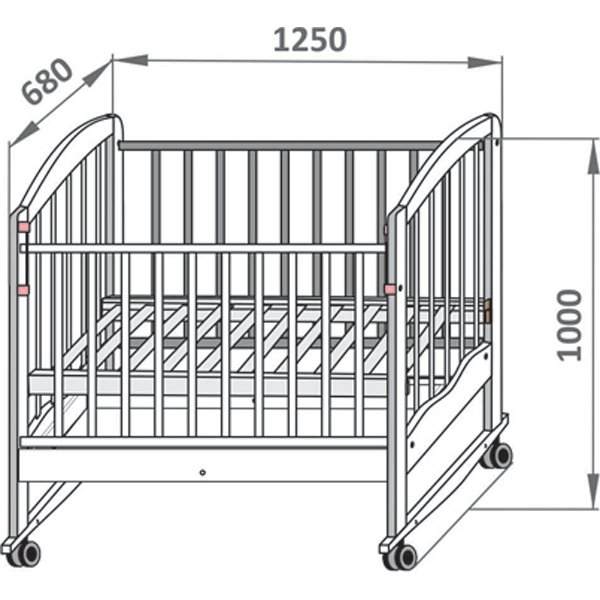 Детская кроватка СКВ 11111 качалка+колесо+ящик фото 1