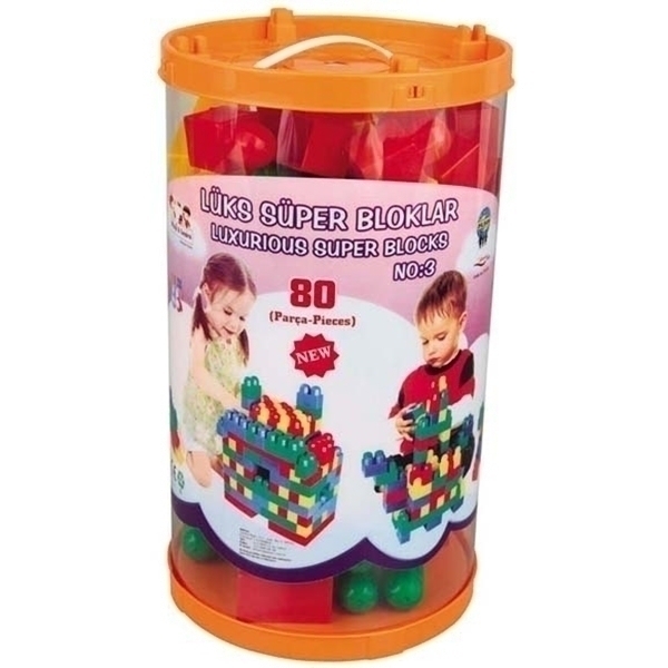Конструктор Pilsan Luxurious Super Blocks №3 80 деталей в ведре, 03-219 фото 2