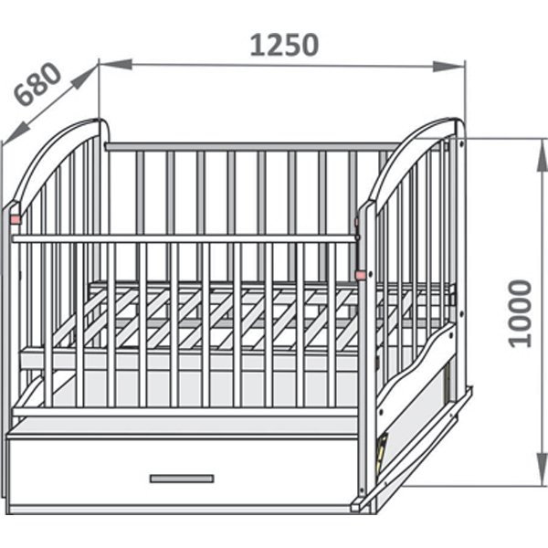 Детская кроватка СКВ 23200 поперечный маятник+ящик фото 1