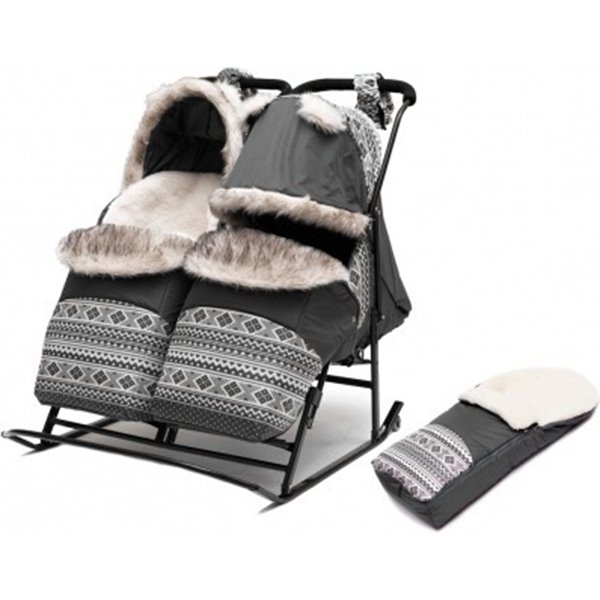 Санки-коляска для двойни Kristy Twin Extra 3 УВ 2015 - Фото