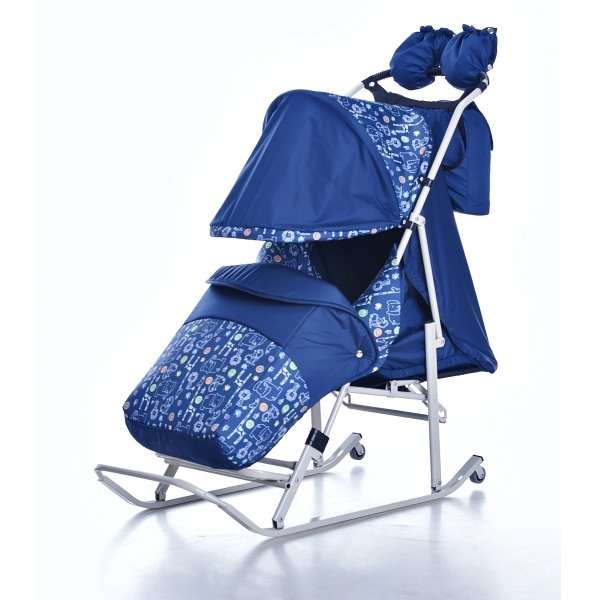 Санки коляска на колесиках Kristy Luxe Comfor - Фото
