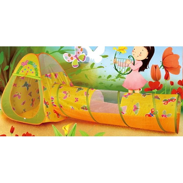 Игровой домик Ching-Ching Бабочки конус + квадрат + туннель + 100 шаров фото 1