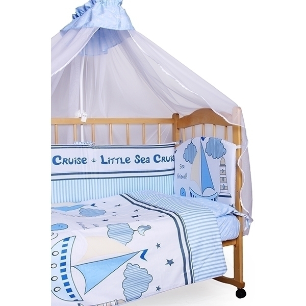 Комплект постельного белья в кроватку AmaroBaby Круиз, 7 предметов, сатин фото 2