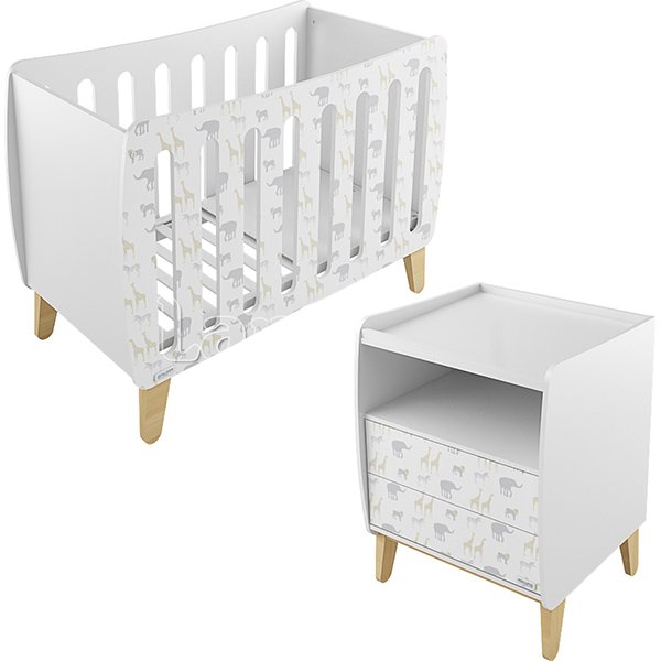 Комплект: кроватка Micuna Harmony Single Relax 120 х 60 см + тумба СО-1713 - Фото