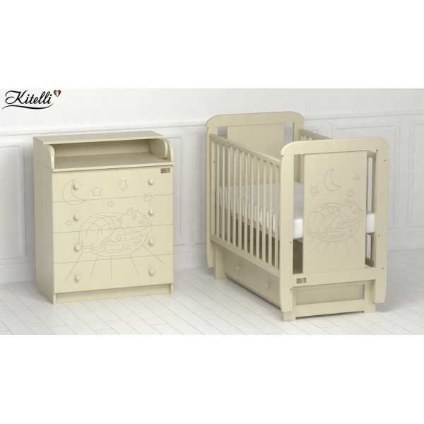 Детская кроватка Kitelli (Kito) Micio, поперечный маятник фото 1