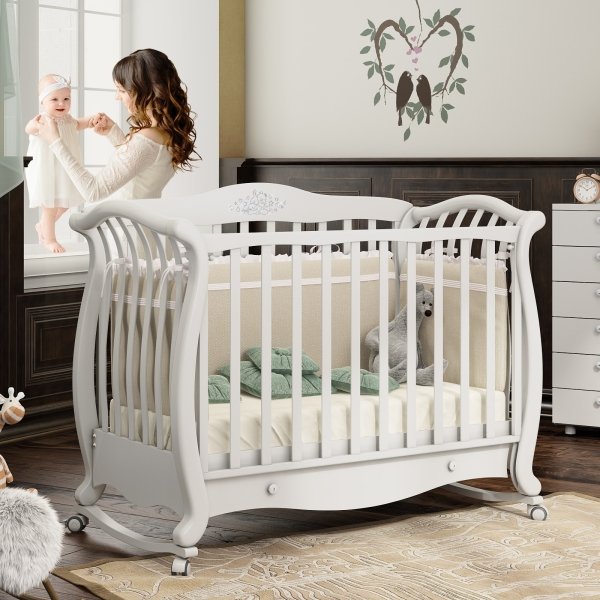 Фото Детская кроватка Baby Italia Andrea VIP LUX качалка, реальные фотографии клиентов | Коляски-Кроватки.Ру