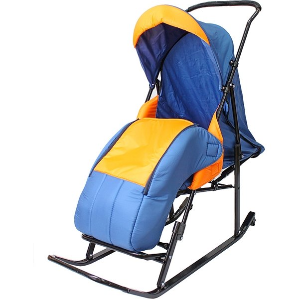 Санки-коляска RT Шустрик-Имго-6 на колесиках с горизонтальным положением спинки - Фото