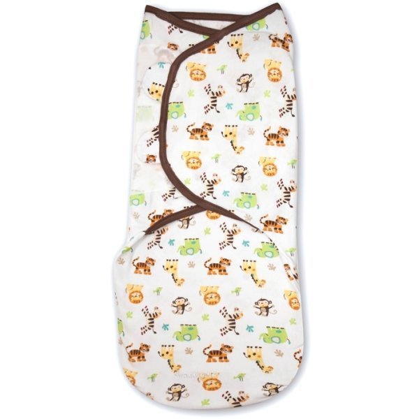 55856 (54940) Конверт для пеленания из хлопка на липучке Summer Infant SwaddleMe размер S (Джунгли)