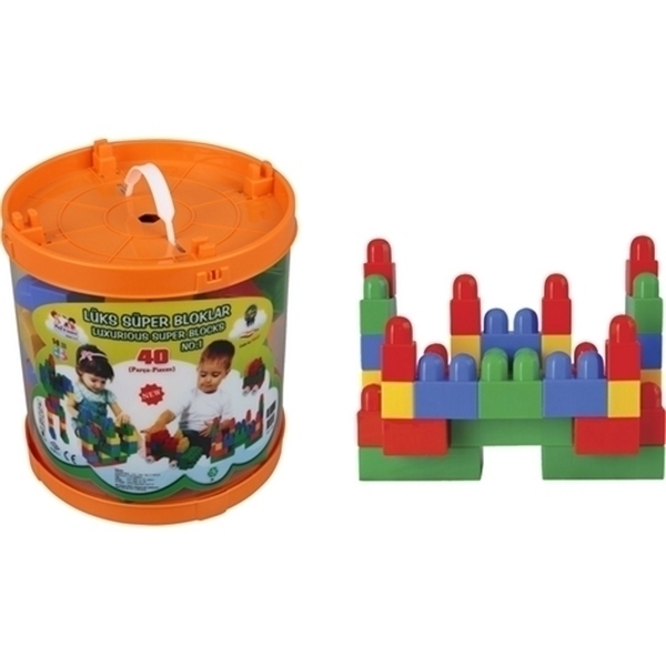 Конструктор Pilsan Luxurious Super Blocks №1 40 деталей в ведре, 03-217 фото 2