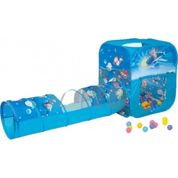 Игровой домик Ching-Ching Океан квадрат + туннель + 100 шаров - Фото