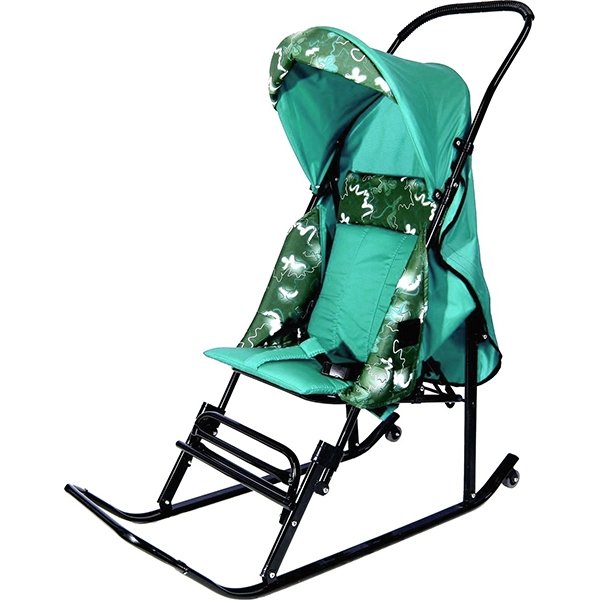 Санки-коляска RT Шустрик-Имго-6 на колесиках с горизонтальным положением спинки фото 8