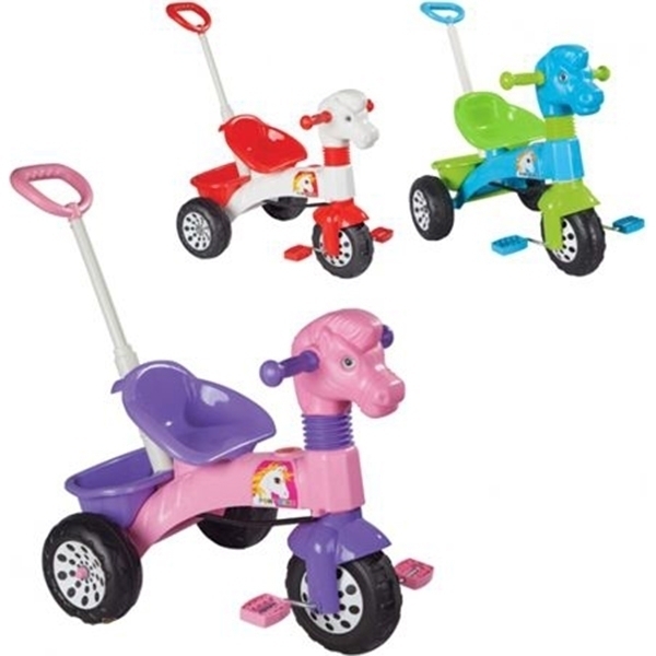 Трехколесный велосипед Pilsan Pony Bike с родительской ручкой, 07-139 фото 1
