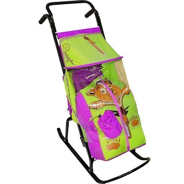 Санки-коляска RT Снегурочка-2-Р Медвежонок - Фото