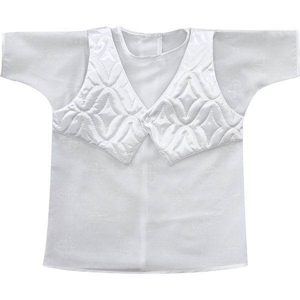 Крестильный набор для мальчика Золотой Гусь рубашка и берет 11231 фото 1