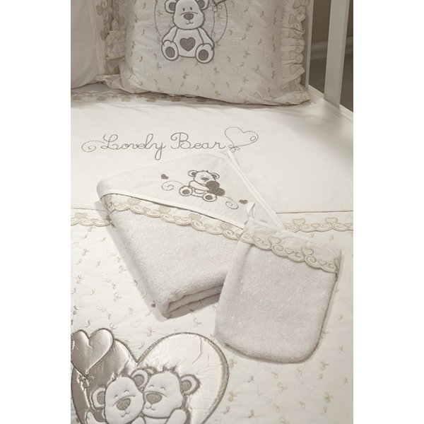 Детское полотенце-уголок + варежка Funnababy Lovely Bear 90 х 90 см фото 2