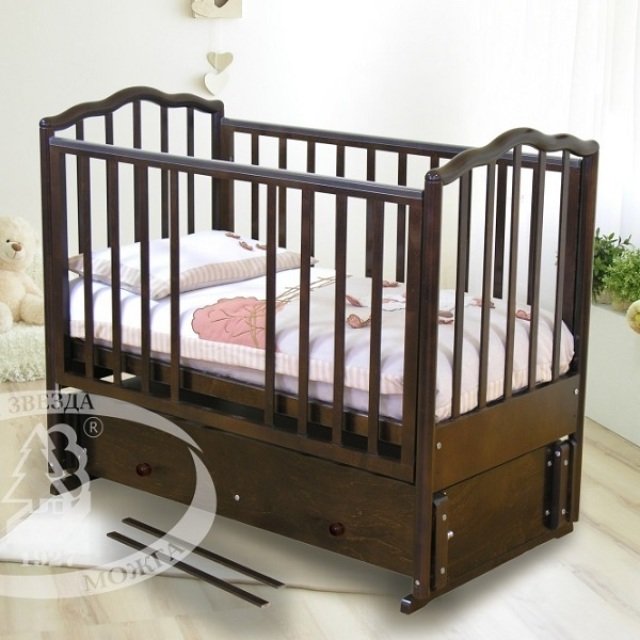 Кроватка детская Красная Звезда Можга Ангелина С 676 продольный маятник - Фото