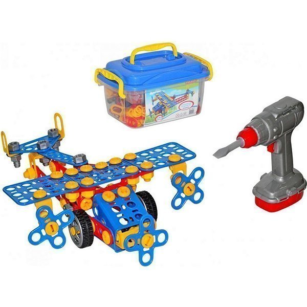 Конструктор Wader Изобретатель-Самолёт №2, 144 элемента, контейнер арт. 55217 - Фото