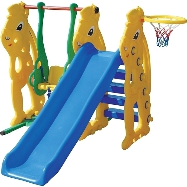 Горка-комплекс Pilsan Заяц с баскетбольным кольцом и качелями, 06-140 фото 1