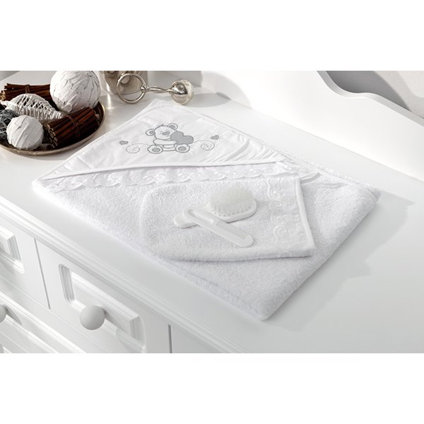 Детское полотенце-уголок + варежка Funnababy Lovely Bear 90 х 90 см фото 1
