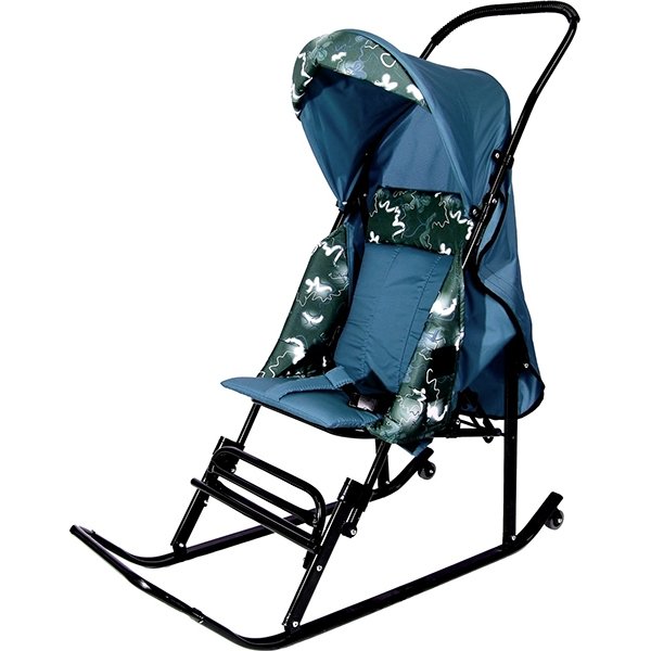 Санки-коляска RT Шустрик-Имго-6 на колесиках с горизонтальным положением спинки фото 1