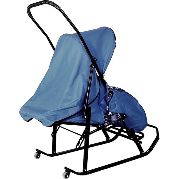 Санки-коляска RT Шустрик-Имго-6 на колесиках с горизонтальным положением спинки фото 3