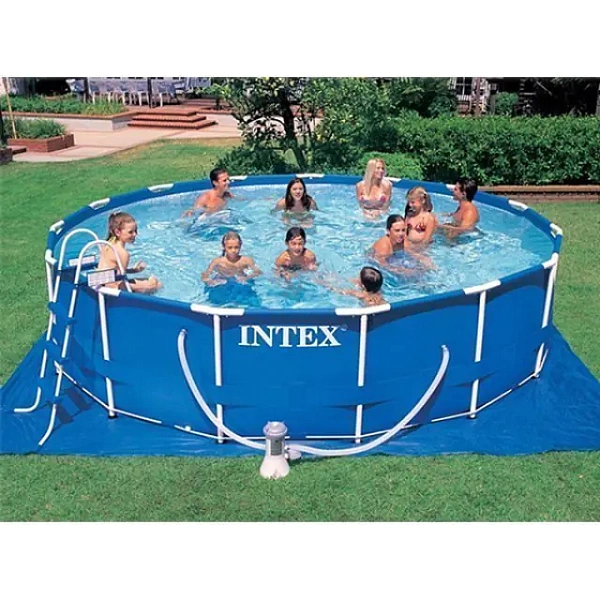 Каркасный семейный бассейн Intex Интекс круглый с лестницей и насосом-фильтром c54942, c56942, c28234, c56952, c57954, c54938, c54948 фото 10