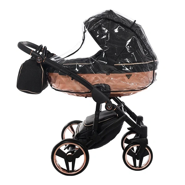 Детская коляска Junama Diamond Mirror Satin V2 3 в 1 на черной раме фото 3
