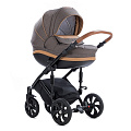Детская коляска Tutis Mimi Style 3 в 1 Детская коляска Tutis Mimi Style 3 в 1 324 Капучино лен + кожа бежевая — Фото