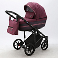 Детская коляска Adamex Rimini 3 в 1 (RI89 Бордов+сливовая кожа+т.сирень отделка
						
					) — Фото