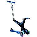 Трехколесный самокат Globber EVO 5 в 1 со светящимися колесами (Синий) — Фото