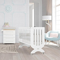 Комплект мебели Micuna Olimpia White: кровать 120x60 + комод (White кровать 120 x 60 + комод White-Natural) — Фото
