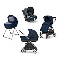 Детская коляска Inglesina Electa System Quattro 4 в 1 на шасси Electa Silver Black Soho Blue — Фото