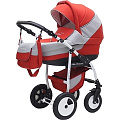 Детская коляска Polmobil Solar 2 в 1 (06 красный-серый
						
					) — Фото