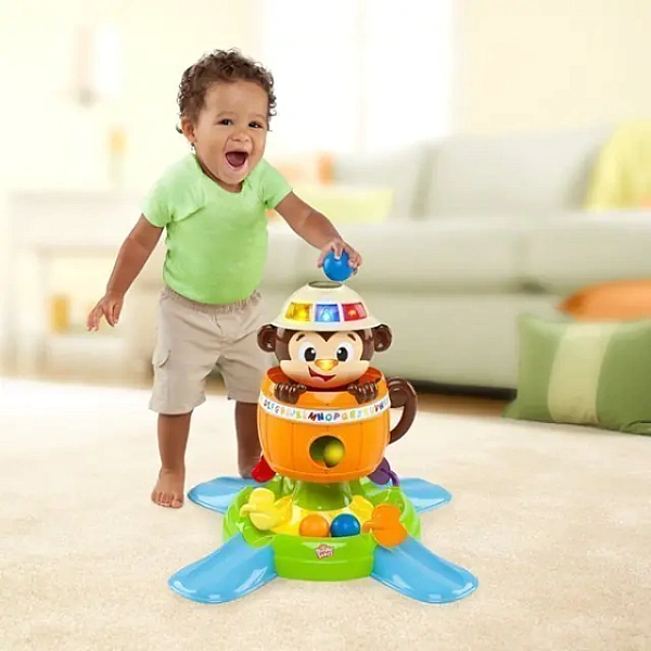 Развивающая игрушка Bright Starts Брайт Стартс Обезьянка в Бочке 52094 фото 4